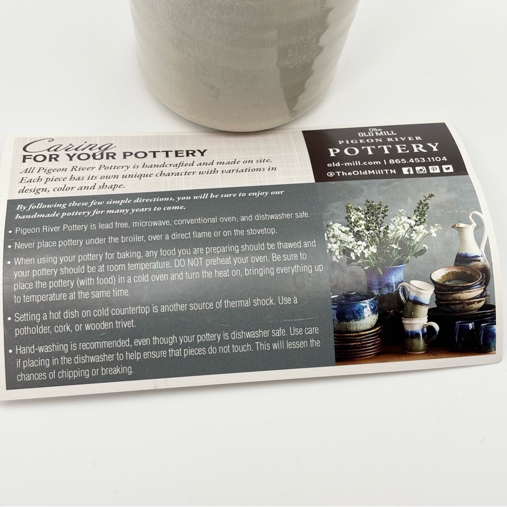 All Pigeon River Pottery Handcrafted Artisan Ceramic‎ Vase in Cream and Brown - Picture 7 of 11